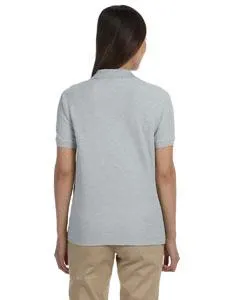 Devon & Jones Pima Pique Short-Sleeve Y-Collar Polo D100W Grey Heather