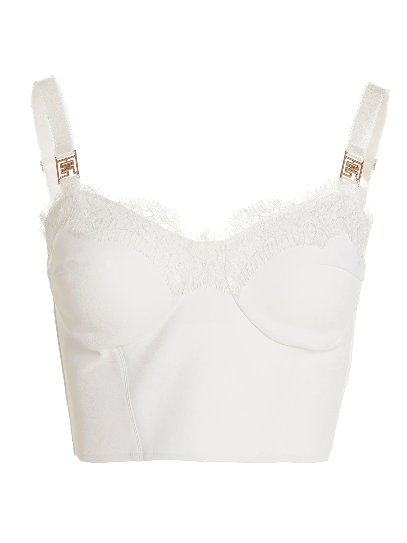 Elisabetta Franchi Sweetheart Neck-Line Crop Top