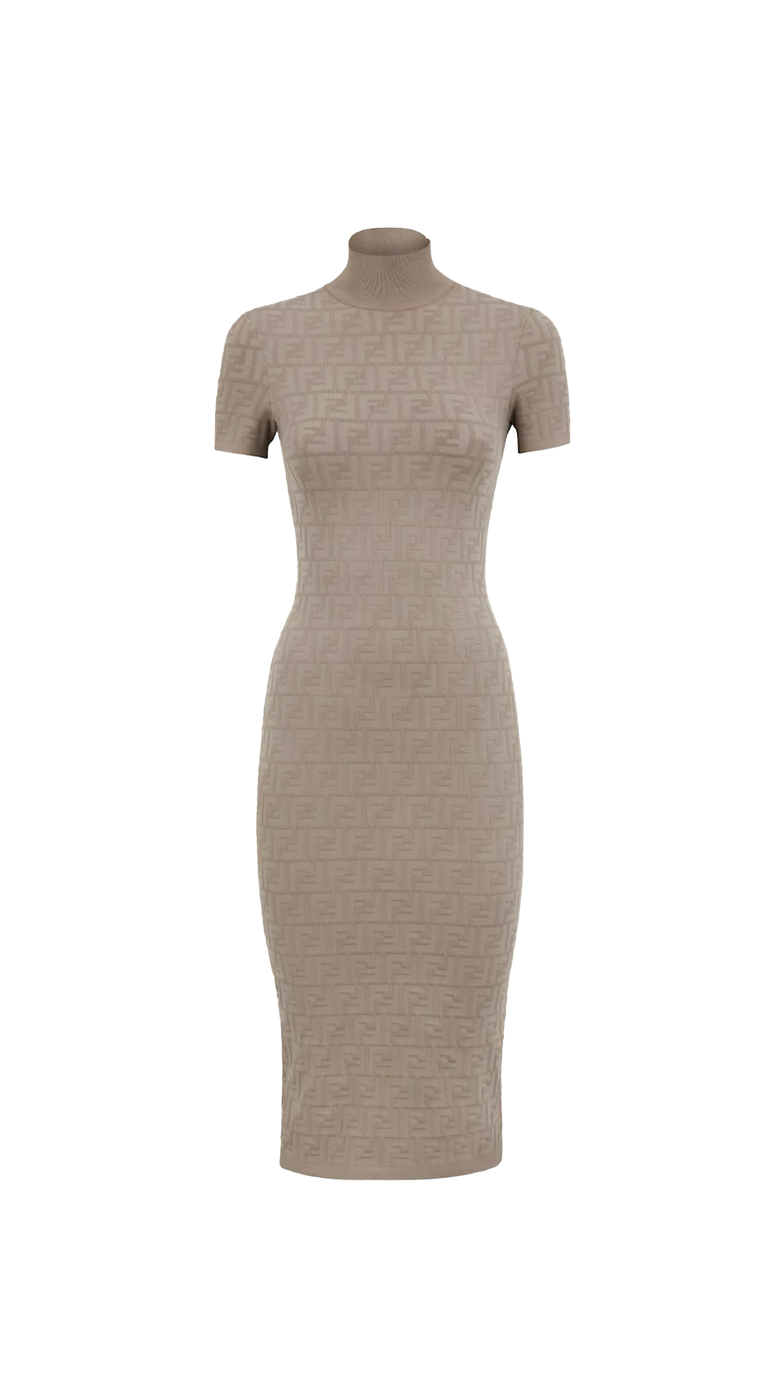 FF Viscose High-Neck Dress - Dove Gray