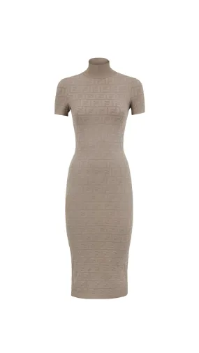 FF Viscose High-Neck Dress - Dove Gray