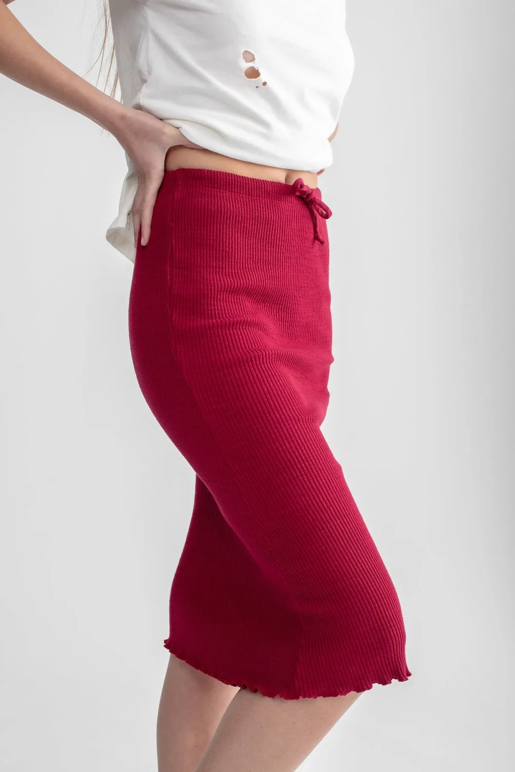 Flare Midi Skirt Raspberry