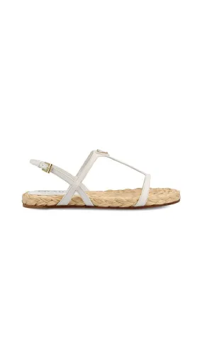 Flat Nappa Leather Sandal - White/Beige