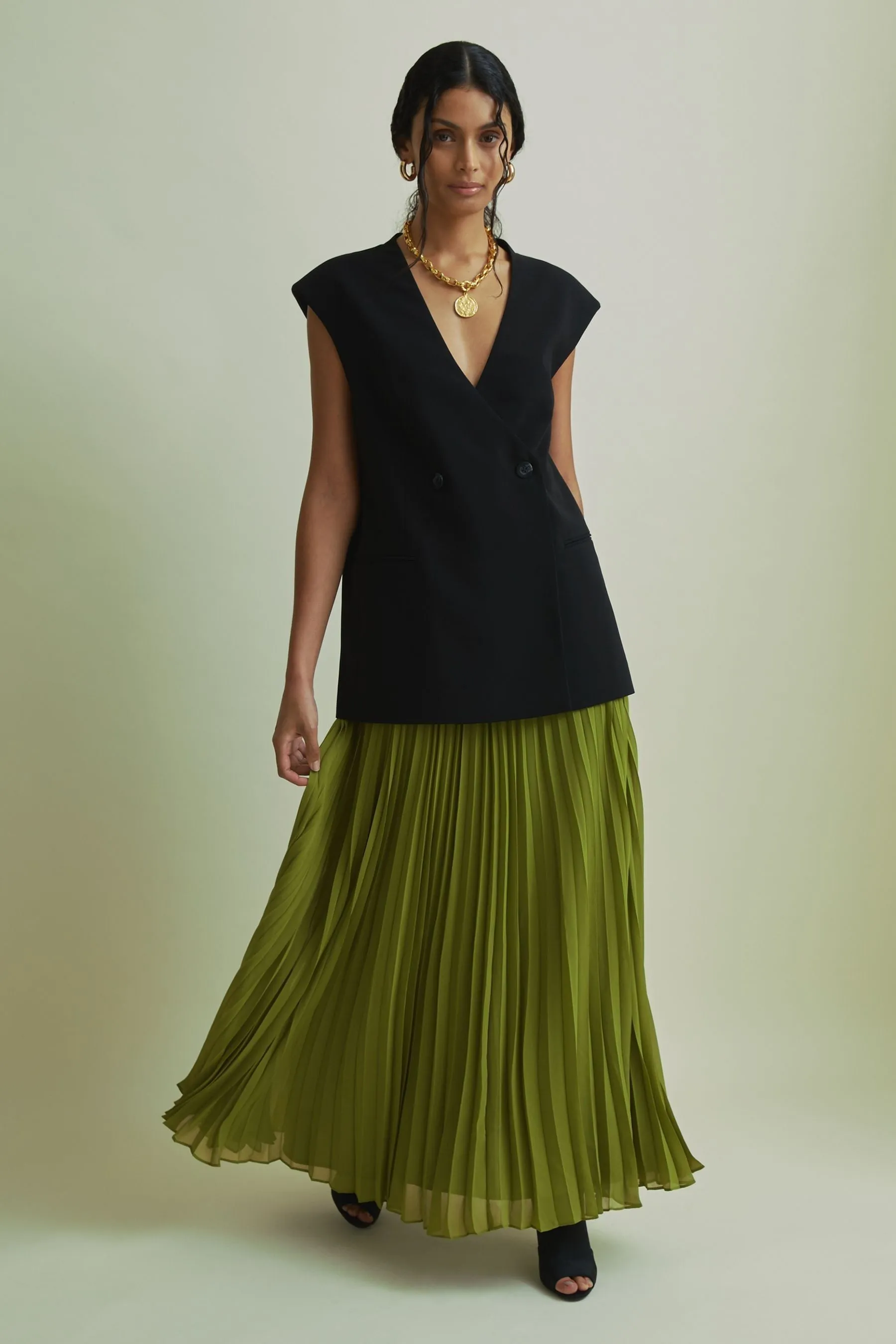 Florere Pleated Maxi Skirt