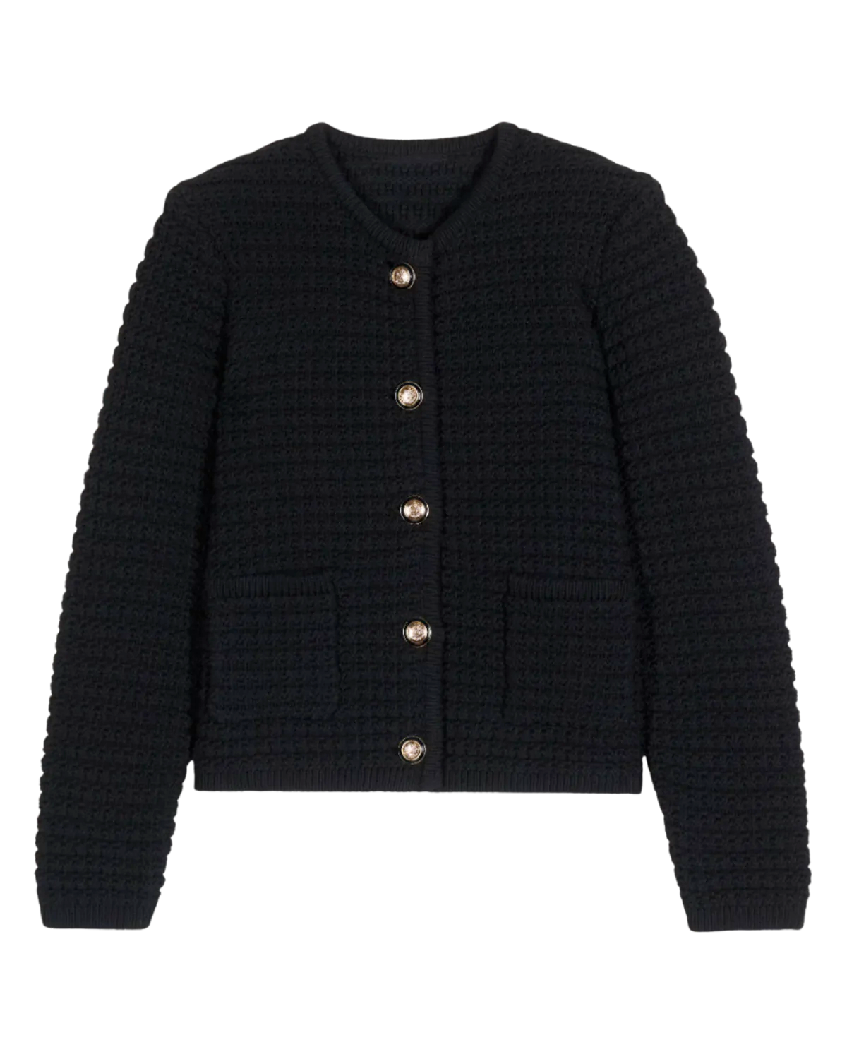 Gaspard Button Front Cardigan (Noir)