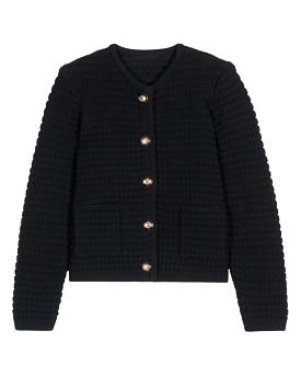 Gaspard Button Front Cardigan (Noir)