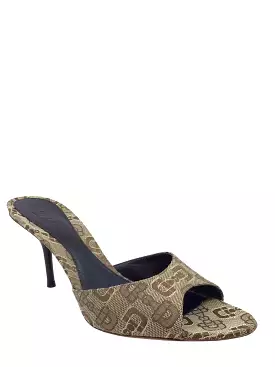 Gucci Horsebit Print Canvas Slide Sandals Size 7.5