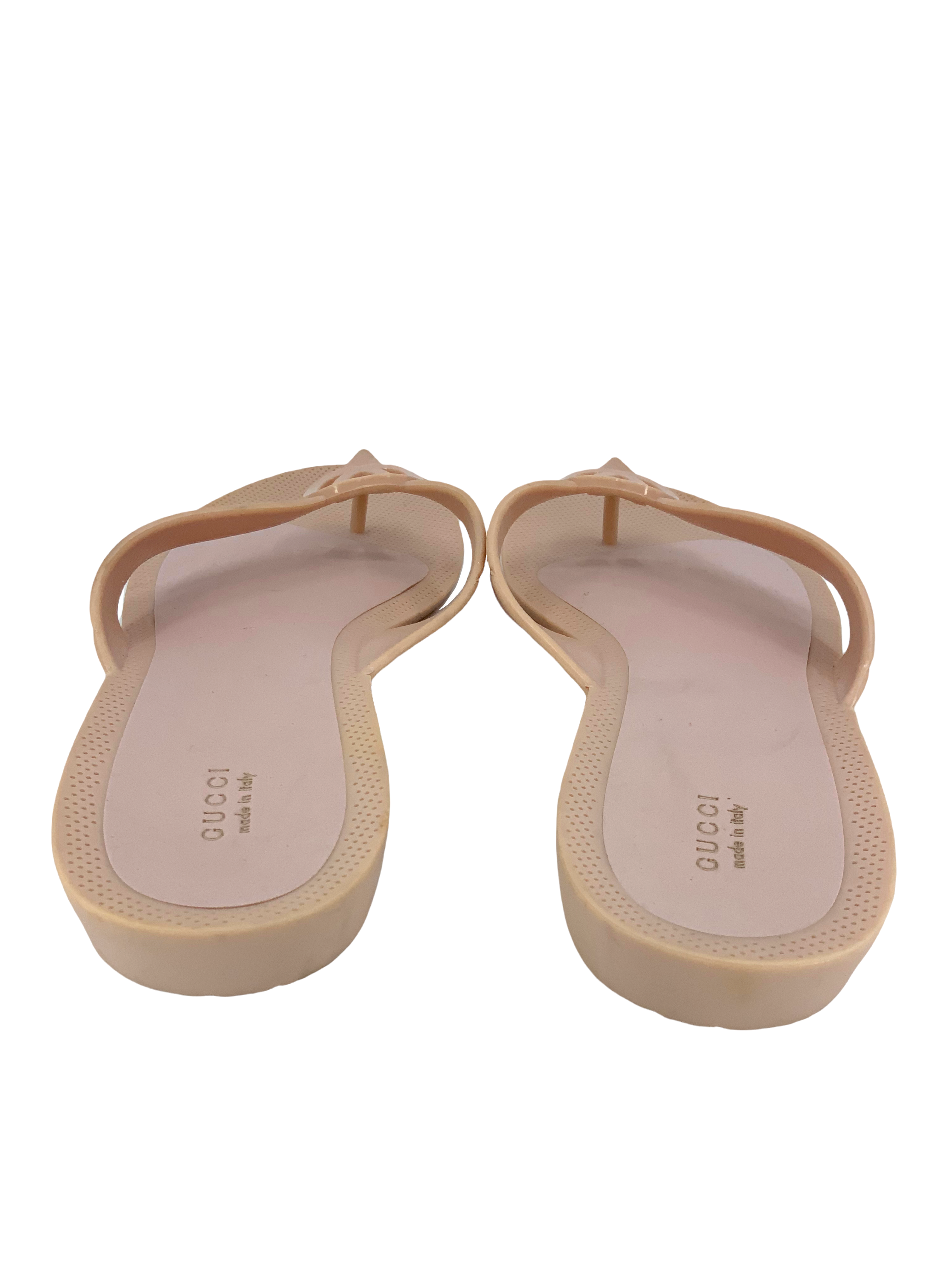 Gucci Rubber GG Thong Sandals Size 10