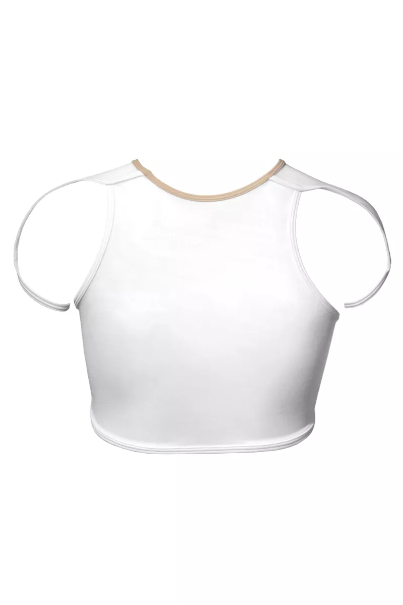 Hamade Activewear High Scoop Neck Crop Top - Beige