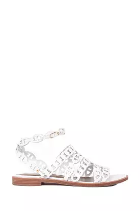 Hermes White Leather 'Kalliste' Sandals Size 36