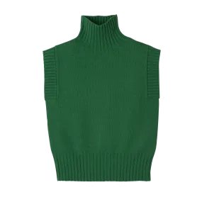 High collar no sleeve jumper Green - Knit