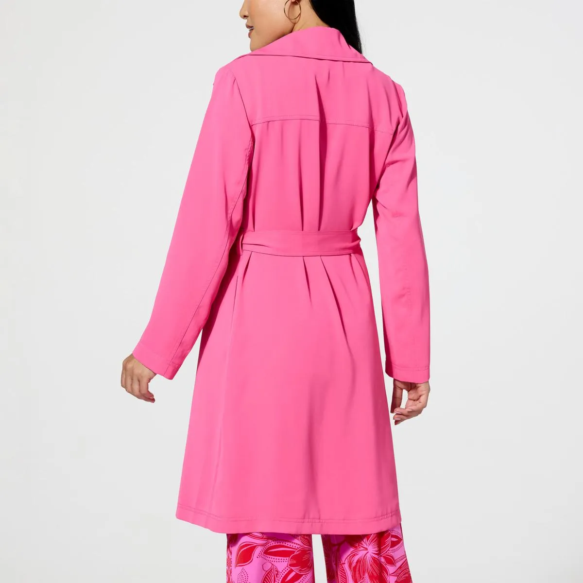      IMAN Global Chic Cascade Front Trench Coat     