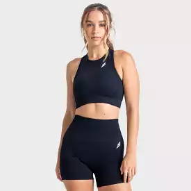 Impact Solid High-Neck Crop - Jet Black