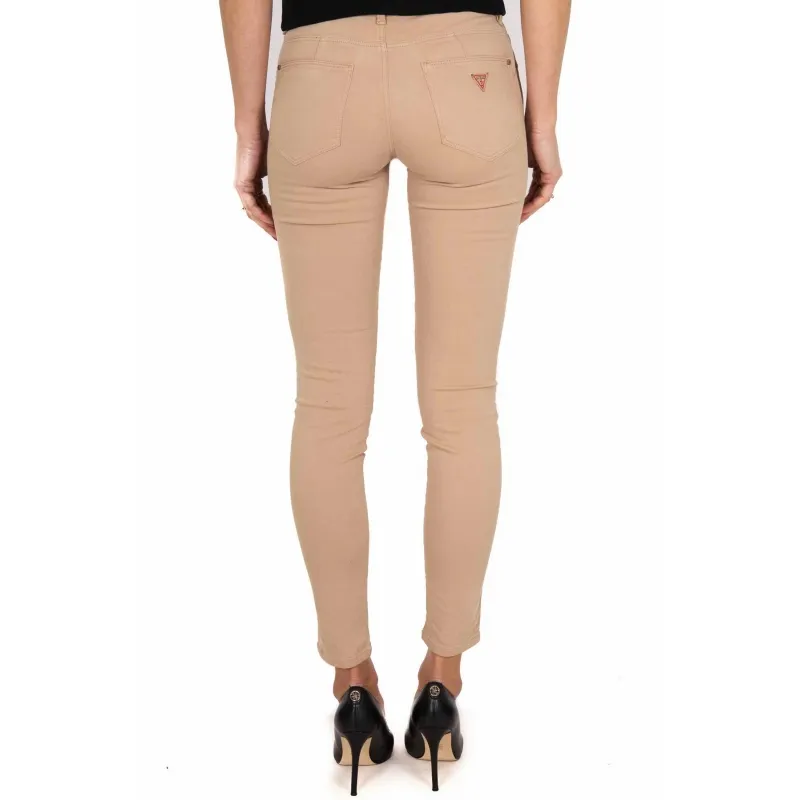 JEANS IN RASATELLO DI COTONE, BEIGE