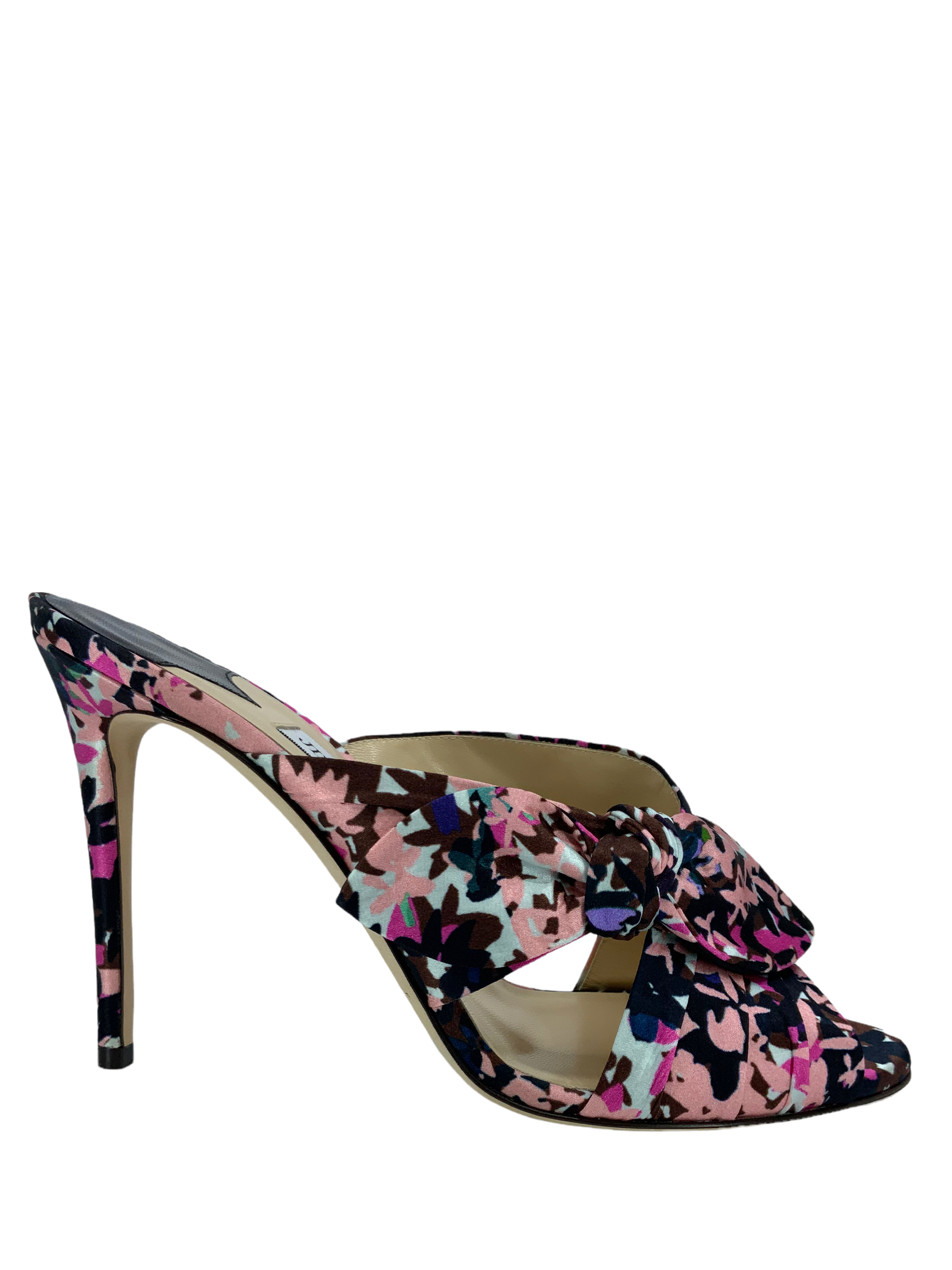 Jimmy Choo Keely Printed Bow Slide Sandals Size 10