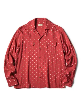 Kapital linen polka dot wrangle collar open-neck shirt (long sleeve)