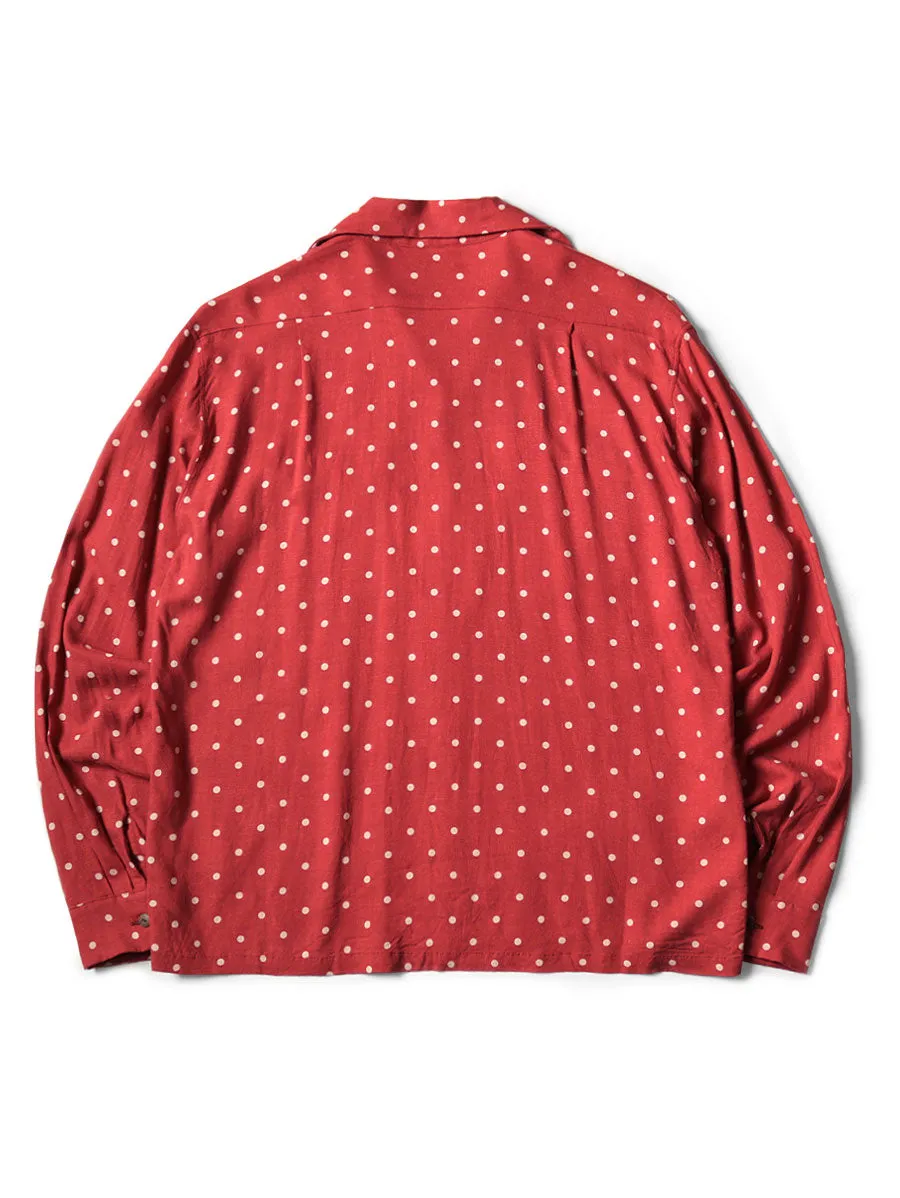 Kapital linen polka dot wrangle collar open-neck shirt (long sleeve)