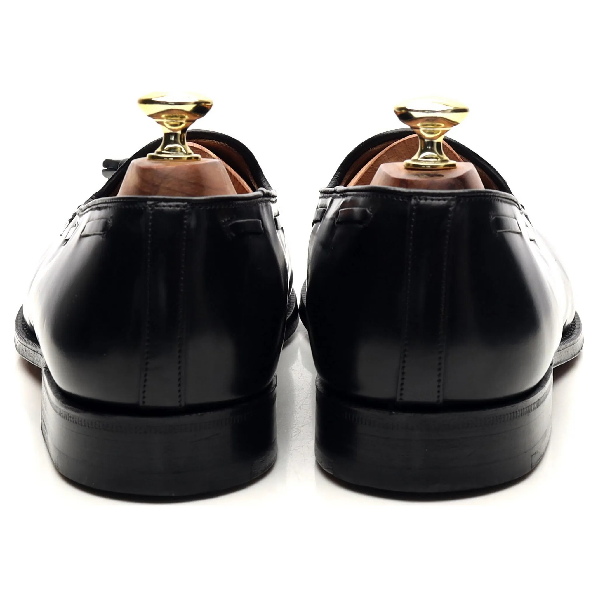 'Keats' Black Leather Tassel Loafers UK 8 G