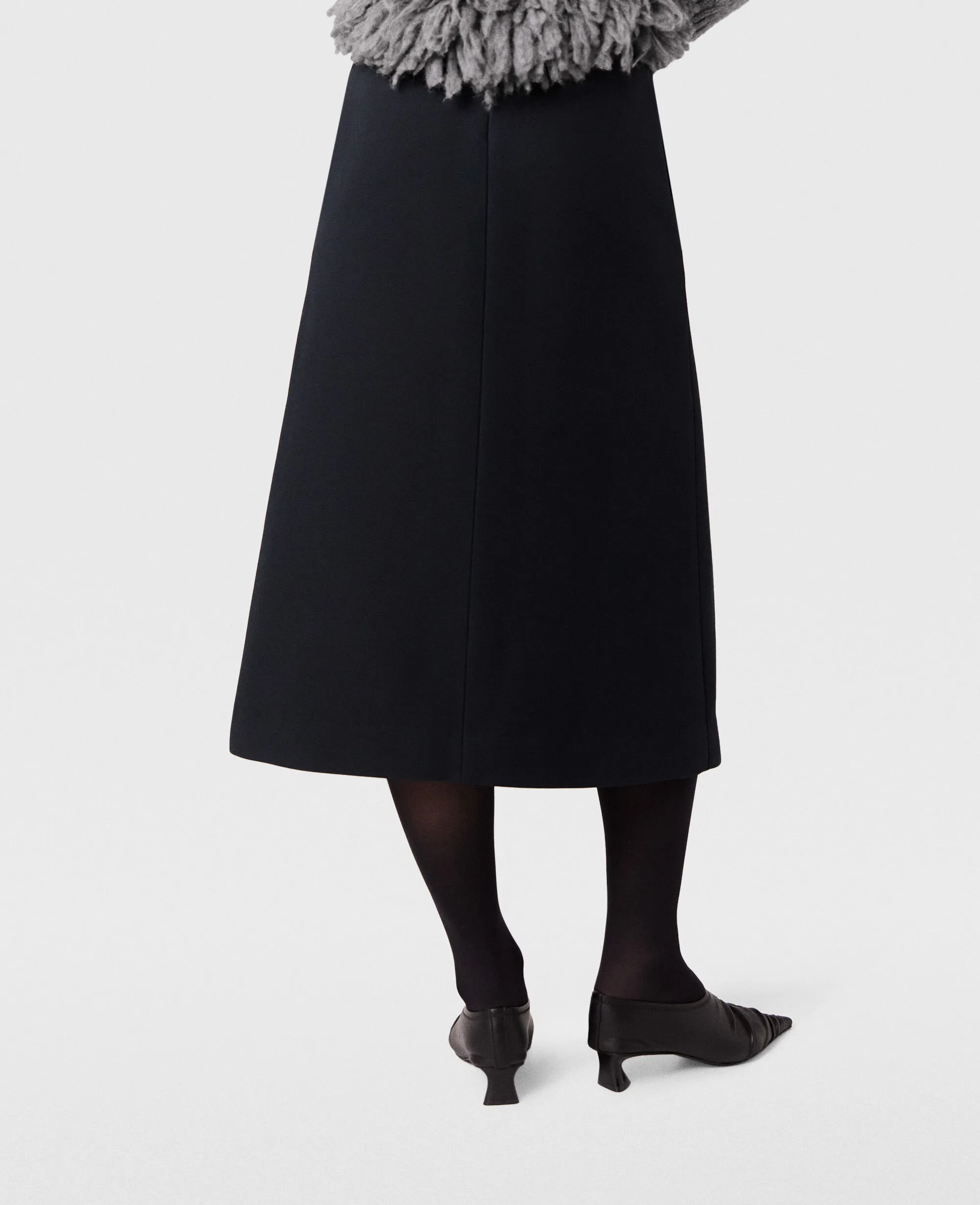 Kick-Flare Midi Skirt