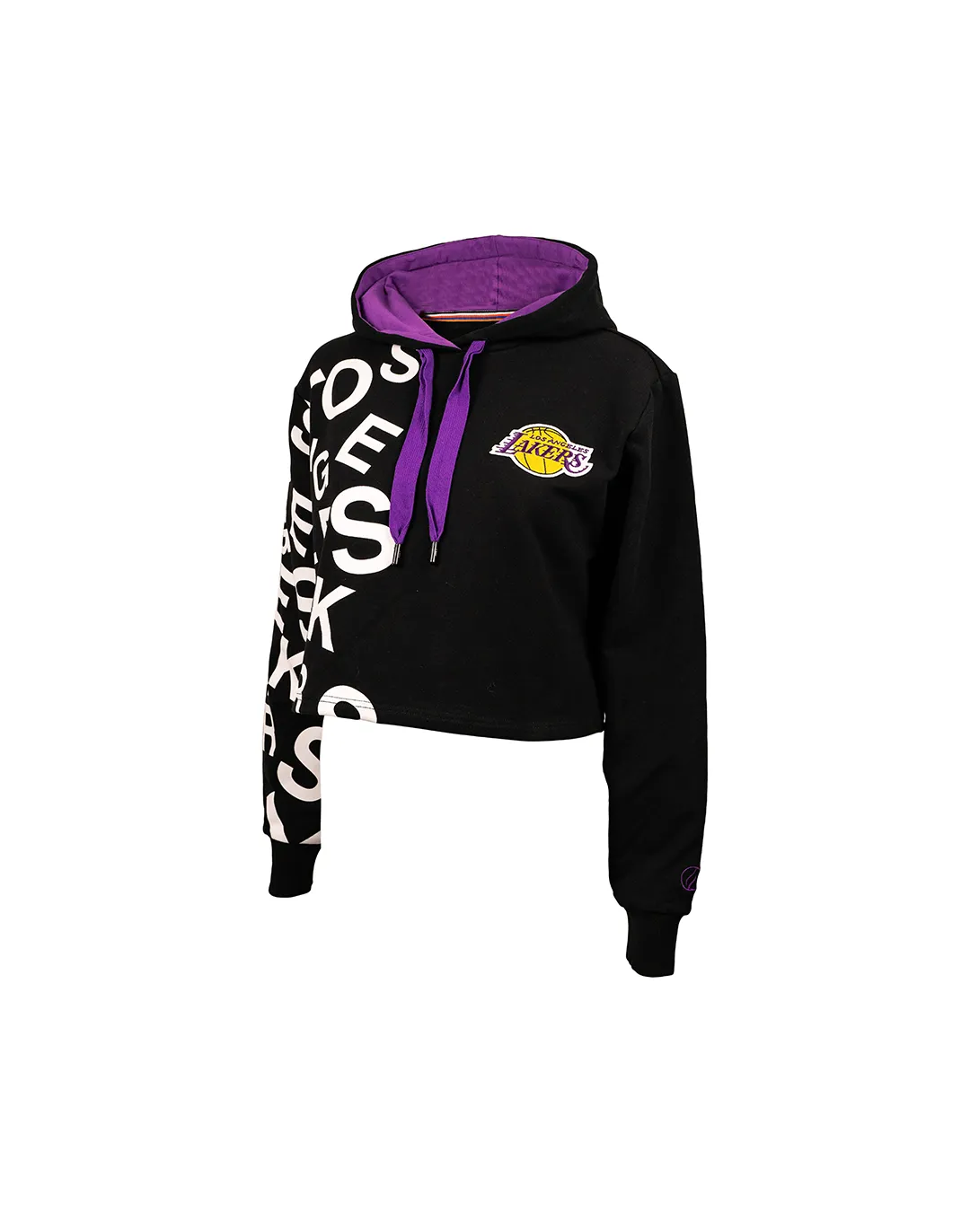 LAKERS WMNS JUMBLE PRINT CROP HOODIE