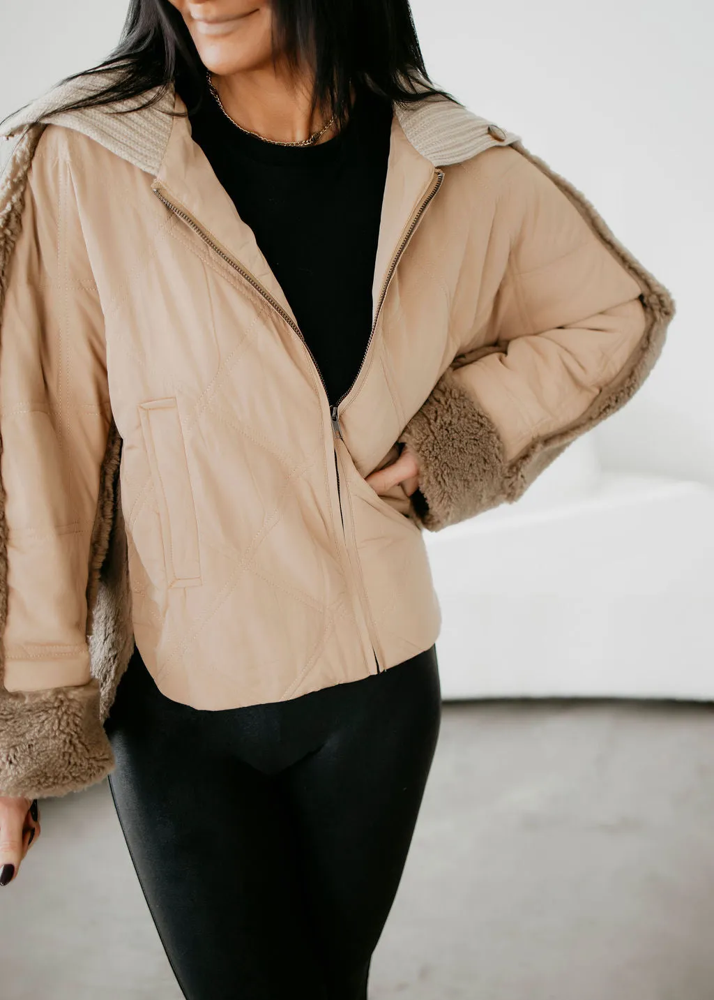 Leigh Quilted Sherpa Jacket