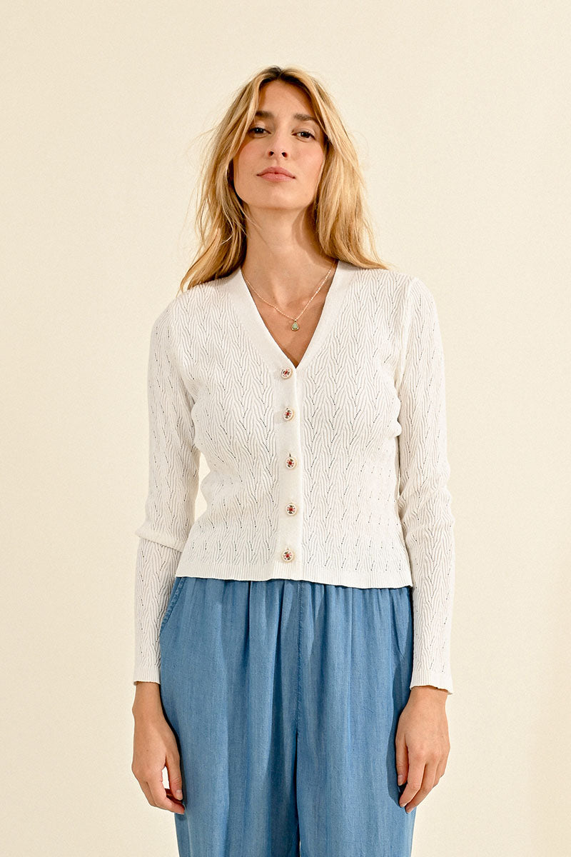 Light Weight Button Front Knit Top