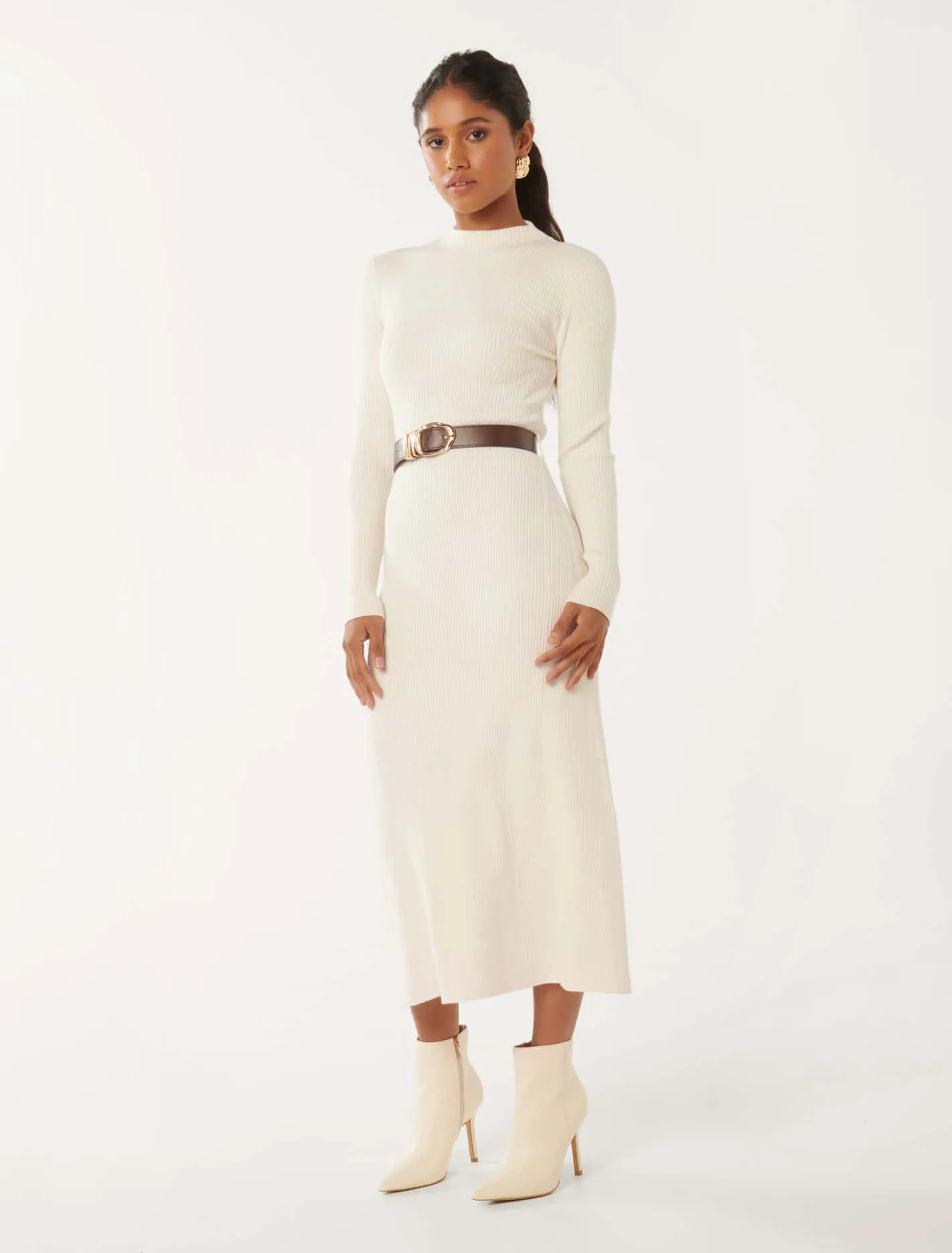 Luisa Petite Fit And Flarebelted Midi Dress