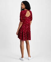 Macy's Tommy Jeans Women's Floral-Print Tiered A-Line Dress