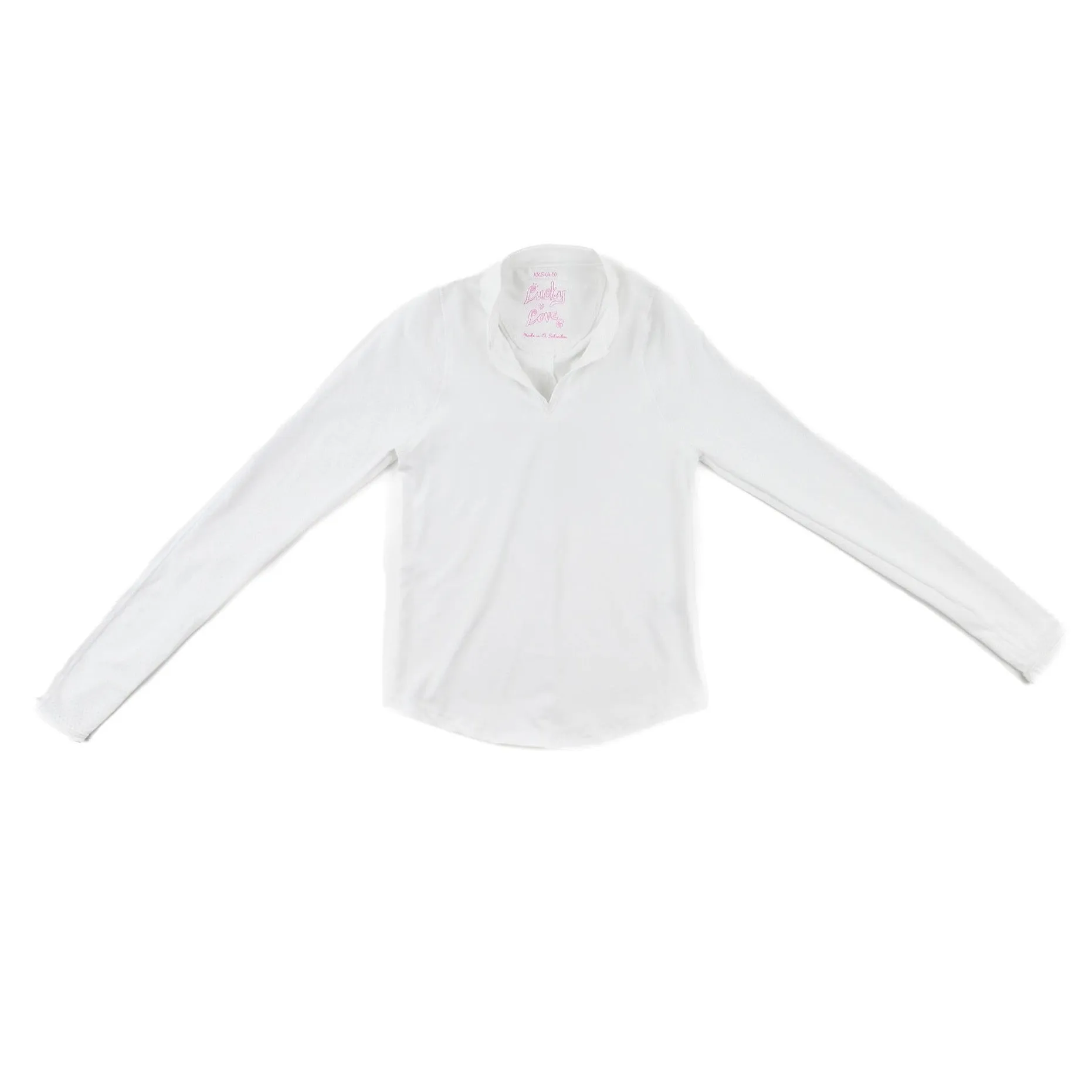 Mandarin Collar Long Sleeve Top - White