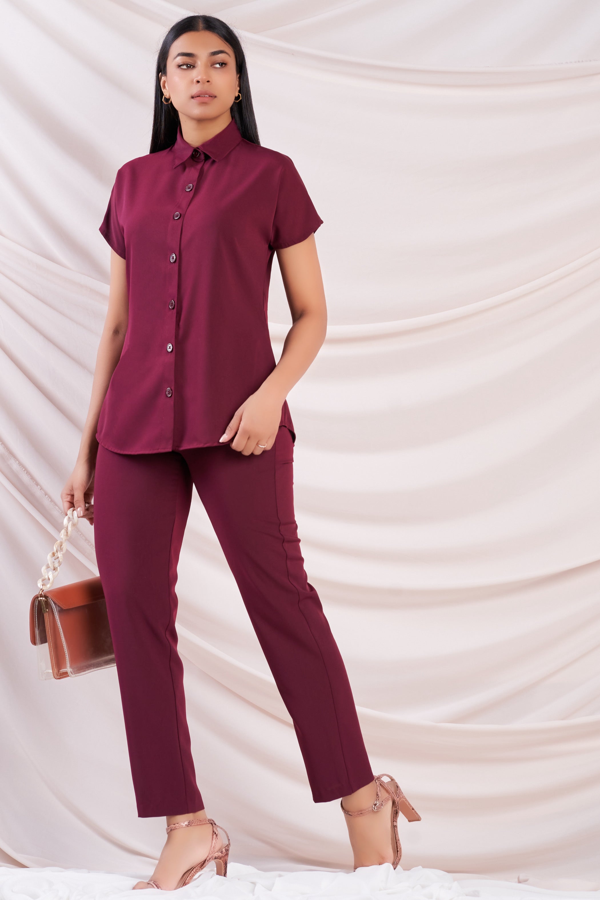 Maroon Short Sleeve Shirt