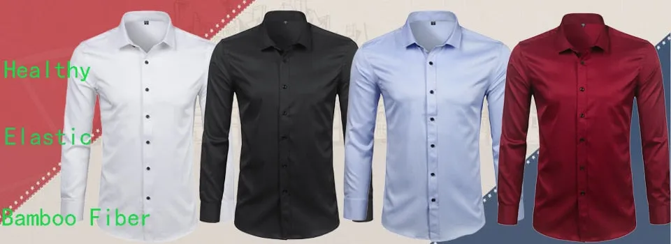 Men's Casual Slim Fit Mandarin Collar Embroidered Long Sleeve Shirt