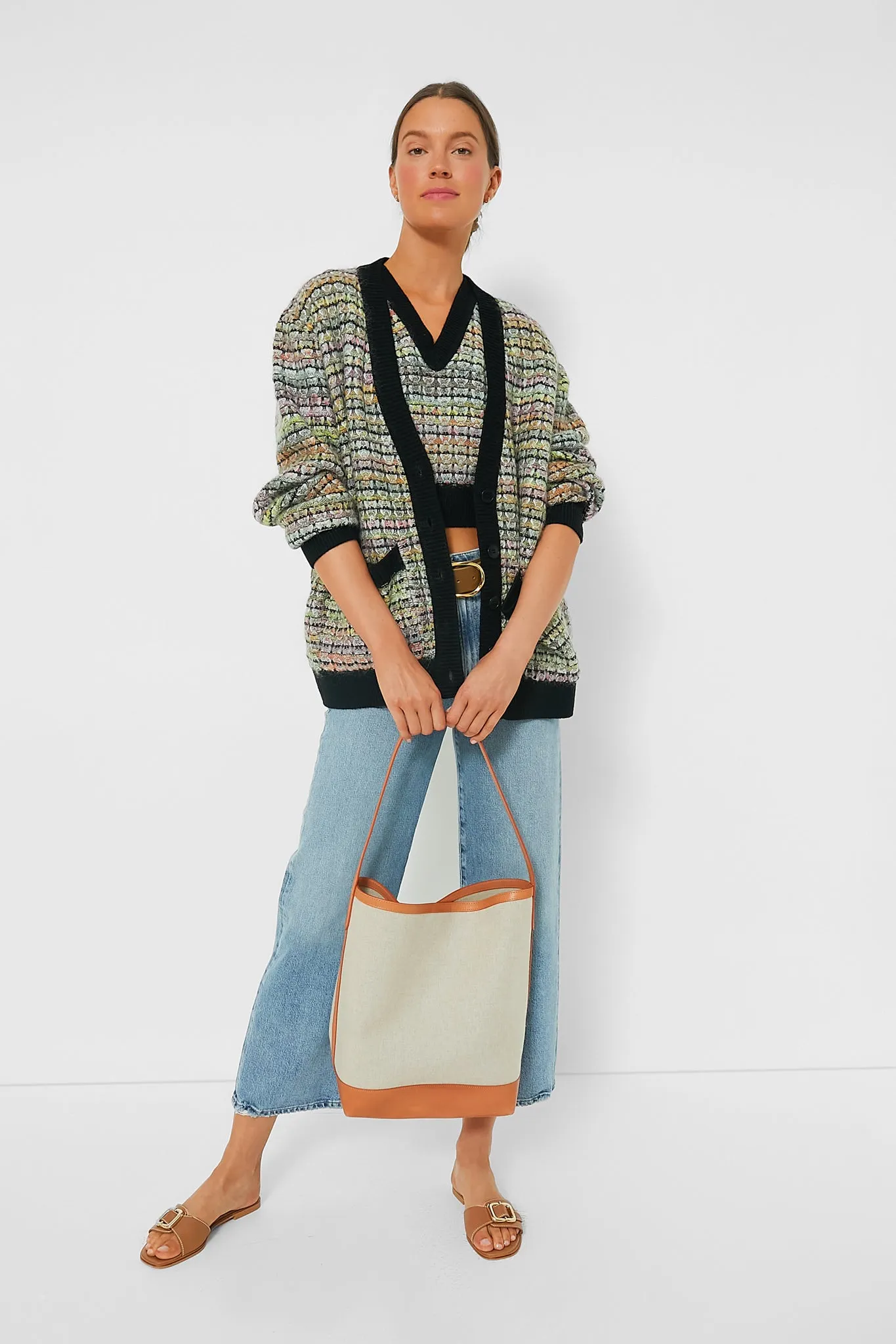 Multicolored Tweed Cardigan