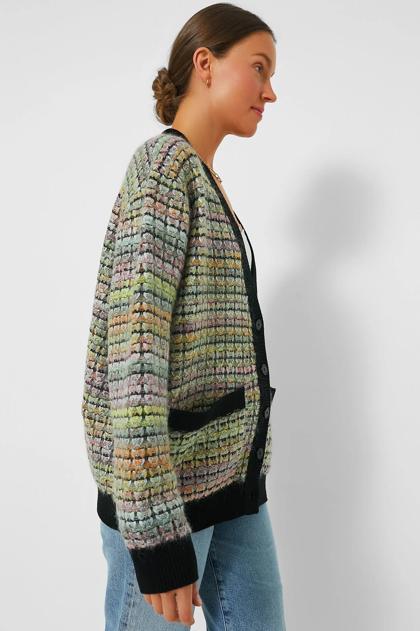 Multicolored Tweed Cardigan