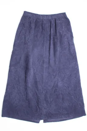 Navy Button Front Corduroy Skirt