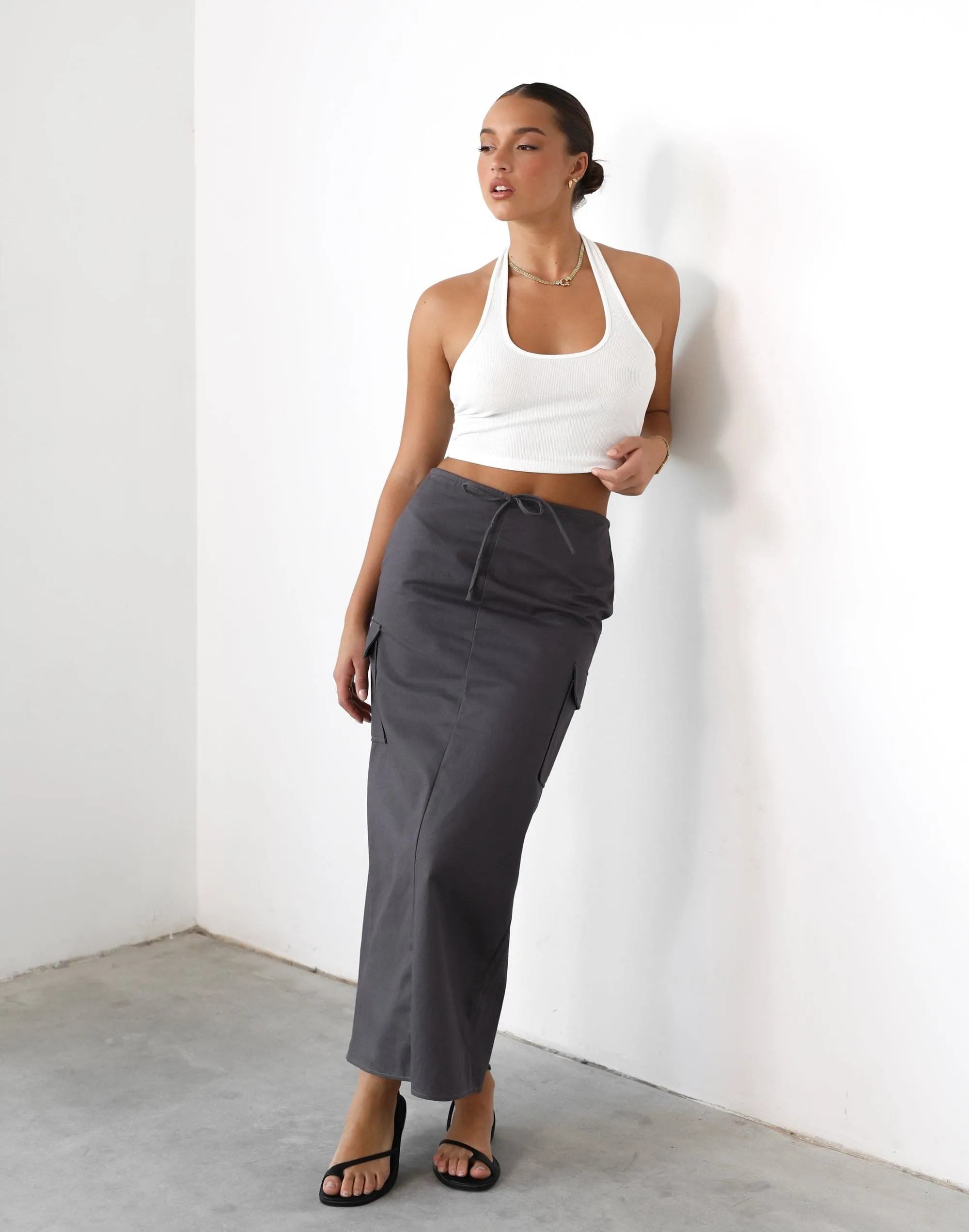 Not Now Maxi Skirt (Slate)