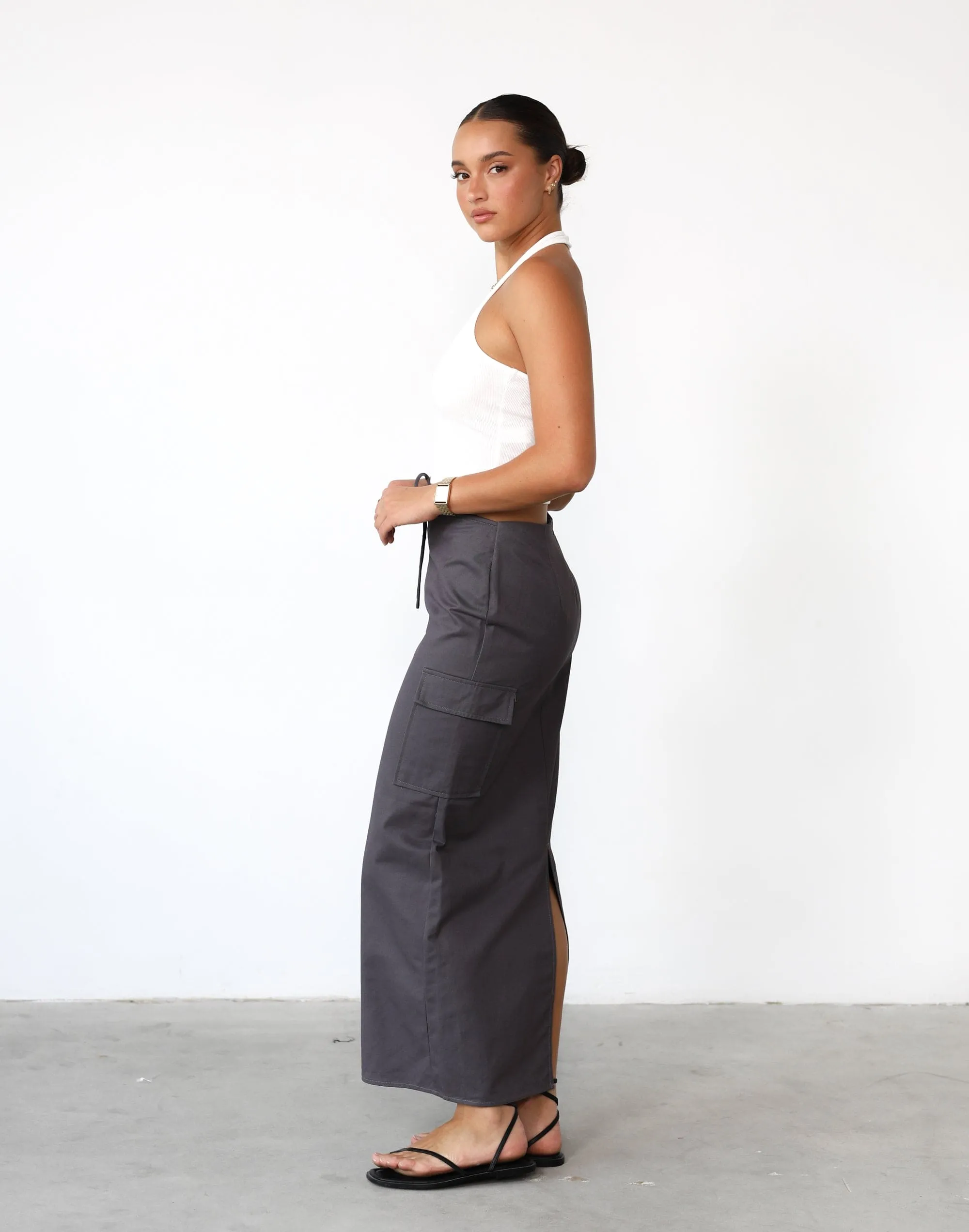 Not Now Maxi Skirt (Slate)