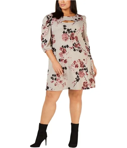 Ny Collection Womens Puff Sleeve Midi Dress