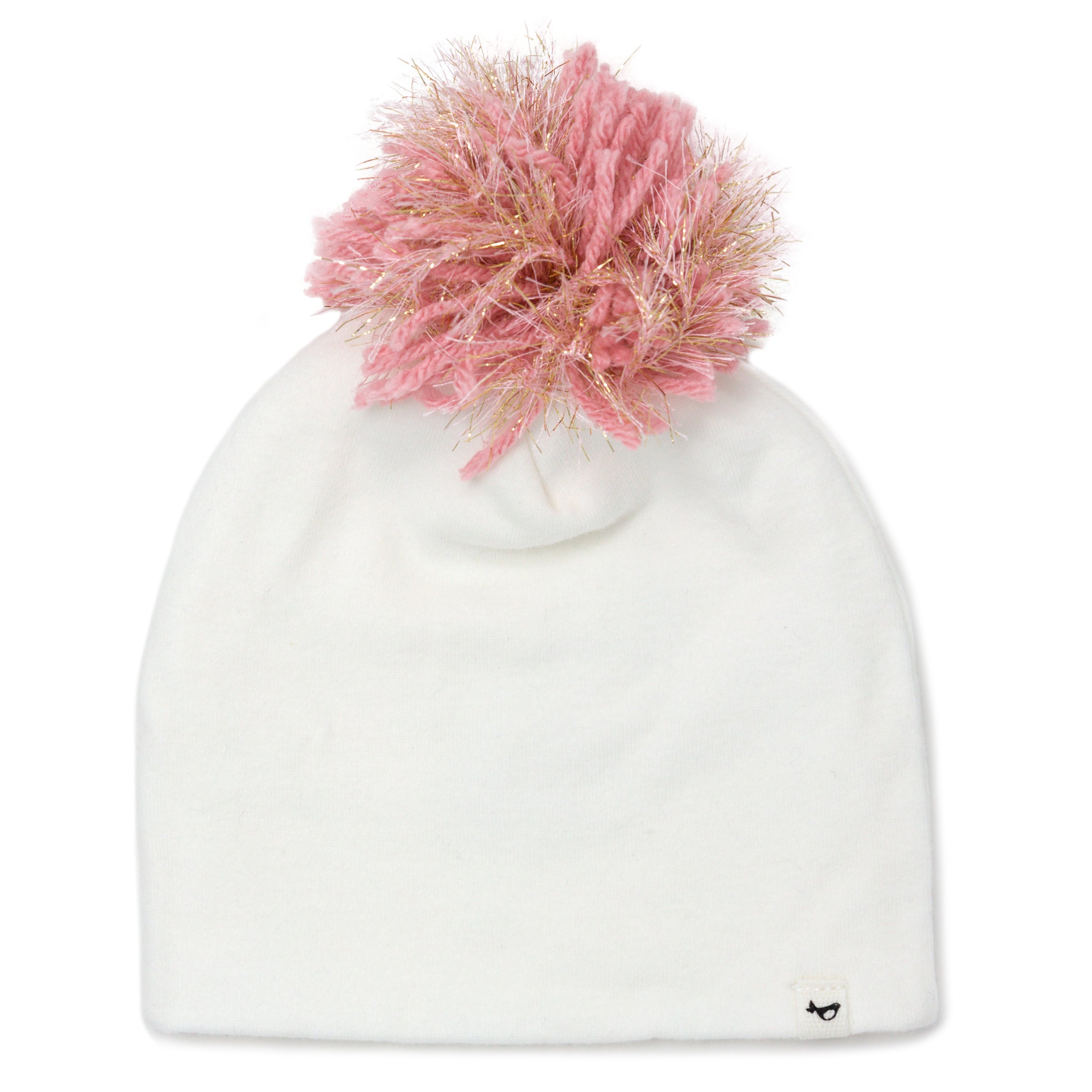 oh baby! Blush Pink/Gold Pom Hat - Cream