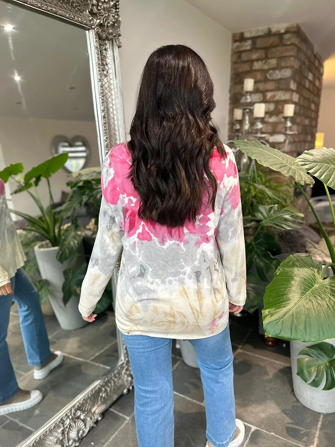 Pink Multi Tone Tie Dye Top Sandra