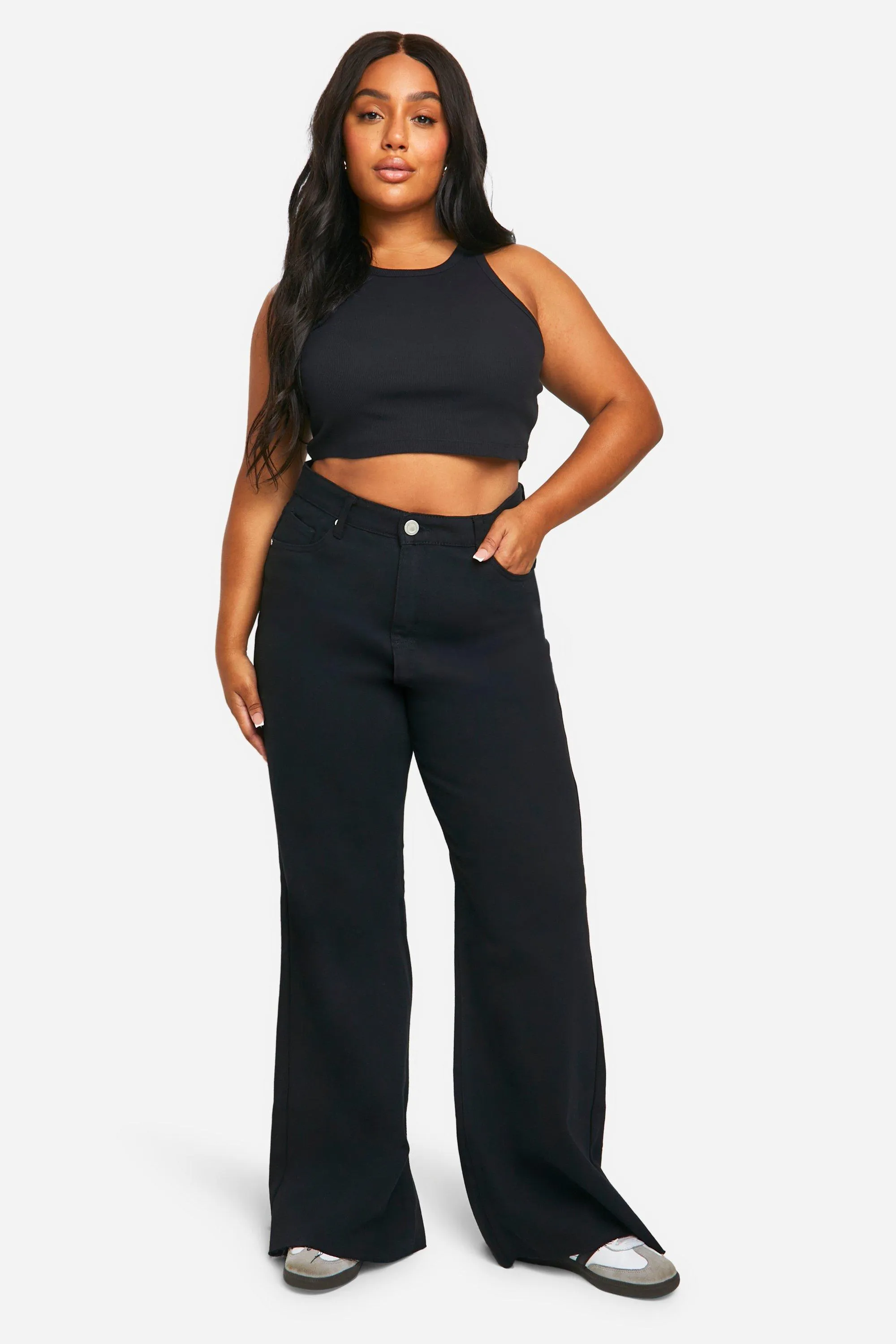 Plus High Waist Extreme Wide Leg Jeans