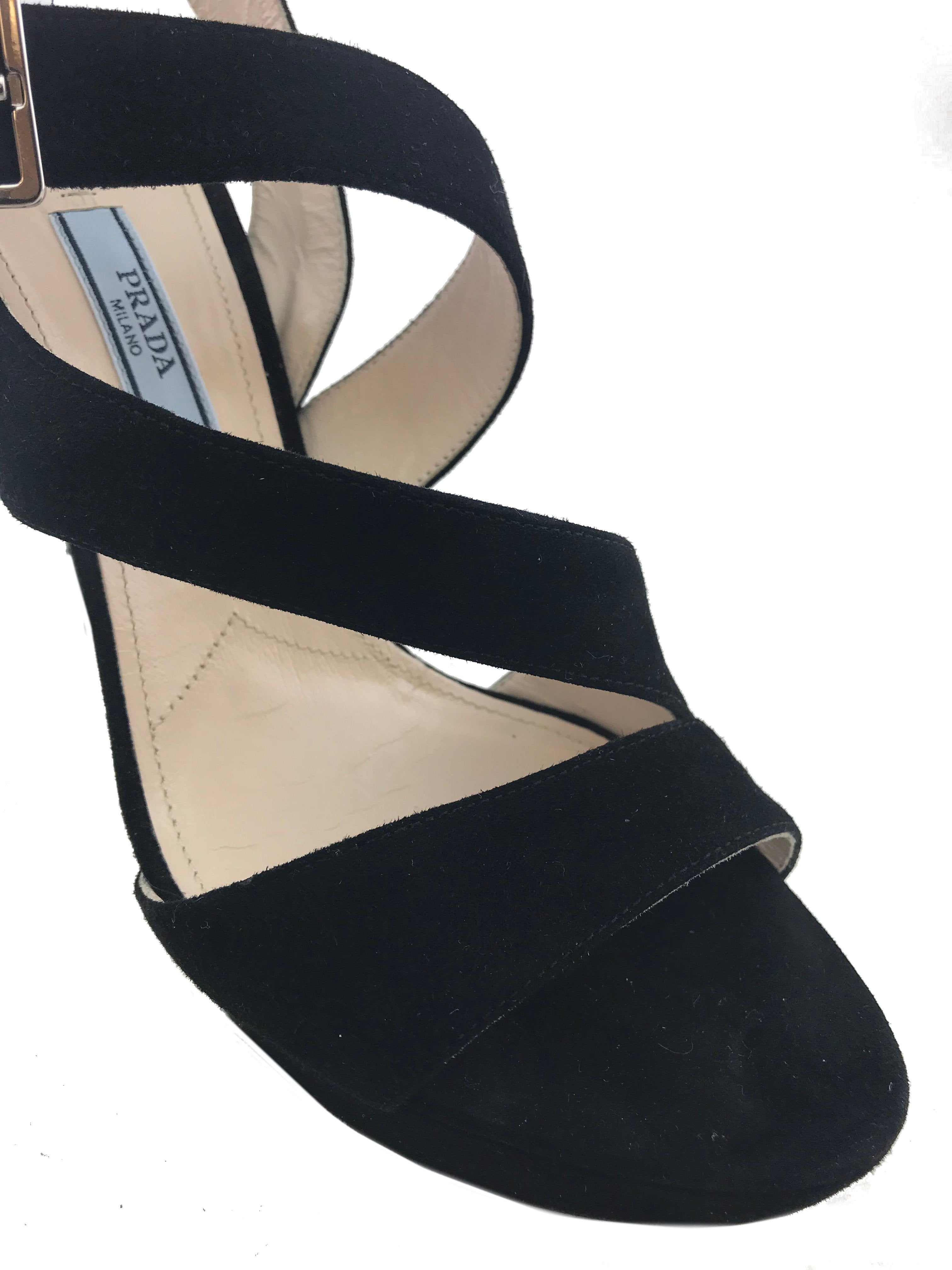 Prada Suede Strappy Platform Sandals Size 7.5