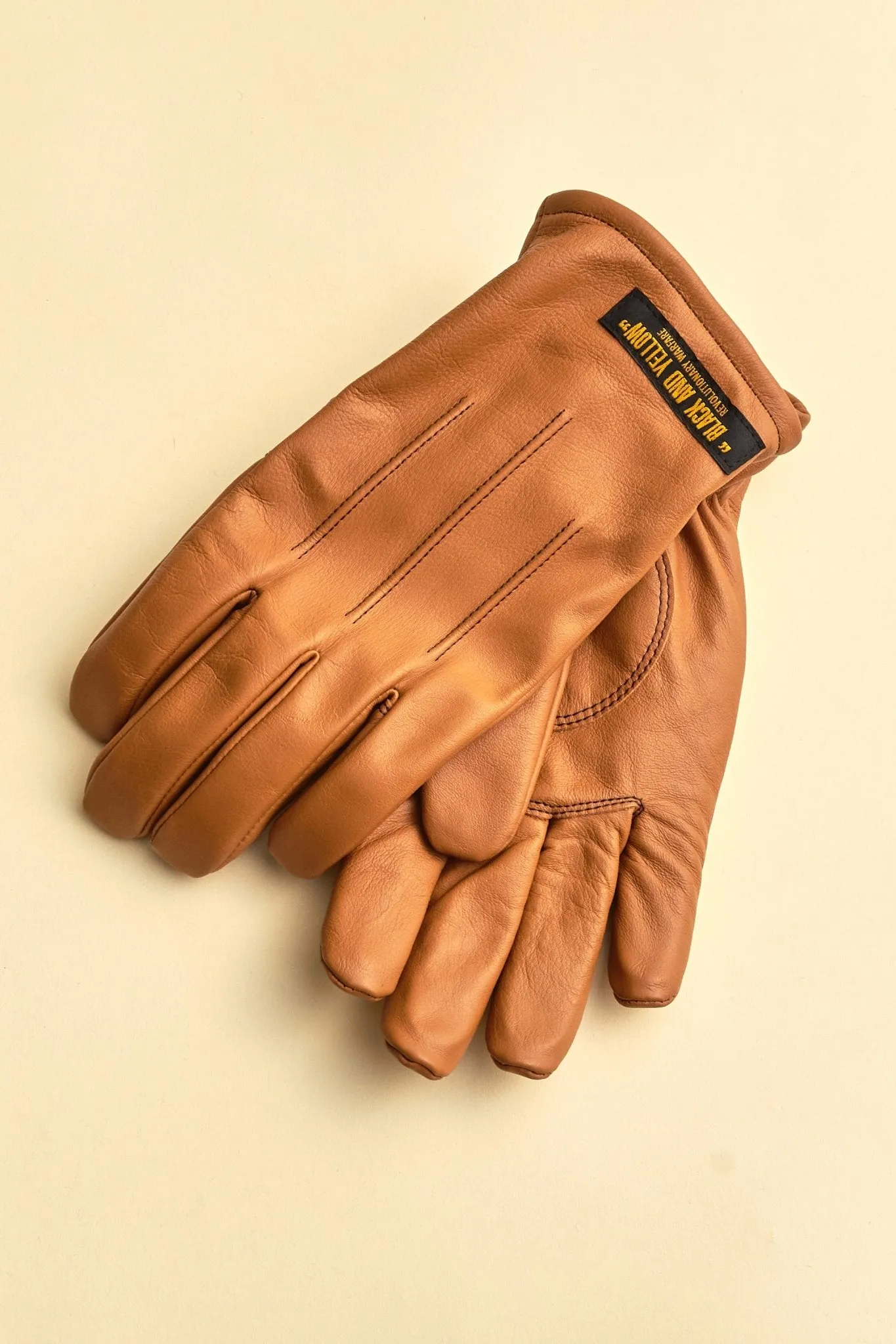 Rats Liner Leather Gloves - Camel