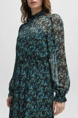 Regular-fit midi dress with digital print