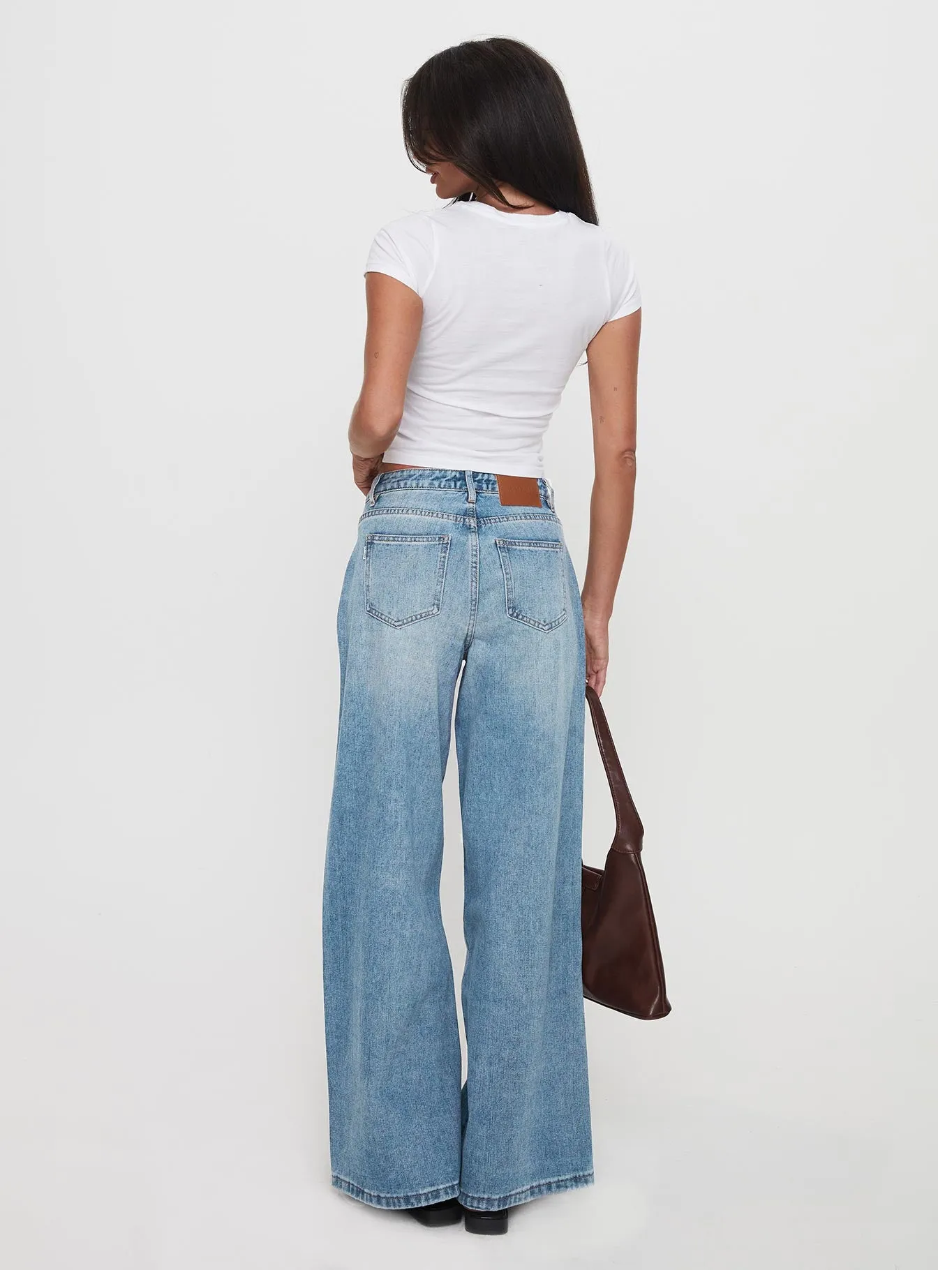 Ringer Low Rise Wide Leg Jeans Blue