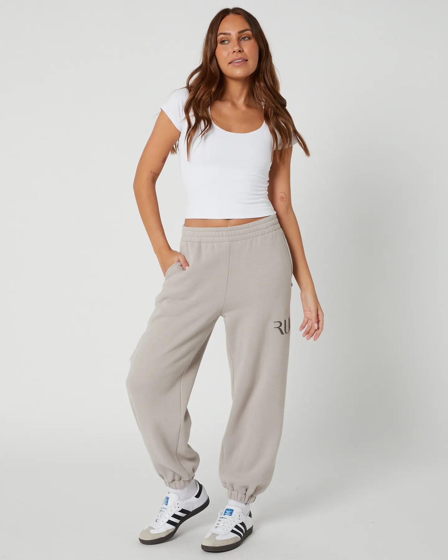 Rusty Rusty Signature Oversize Trackpant - Grey Cloud | SurfStitch