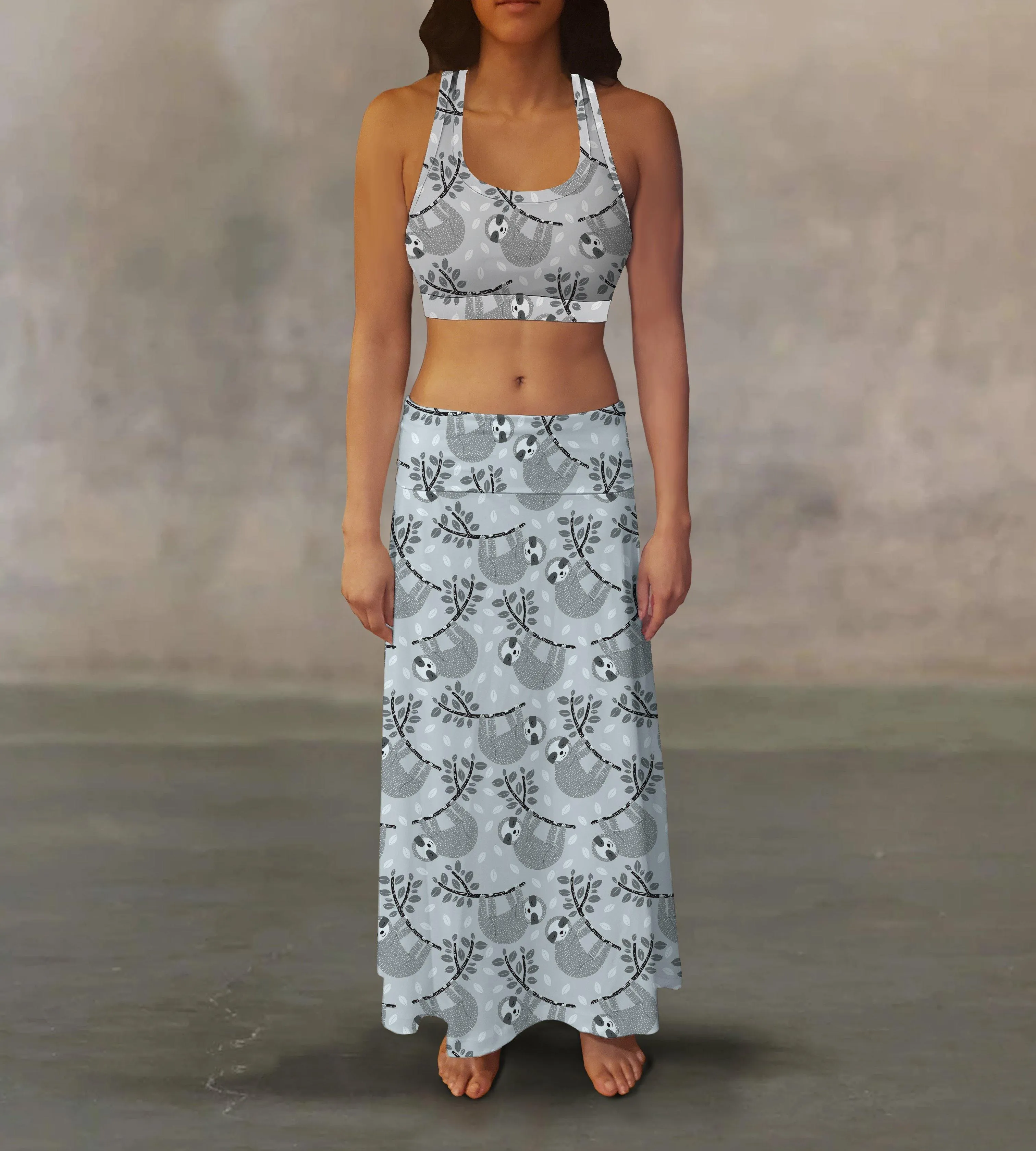 Sleepy Sloth Maxi Skirt