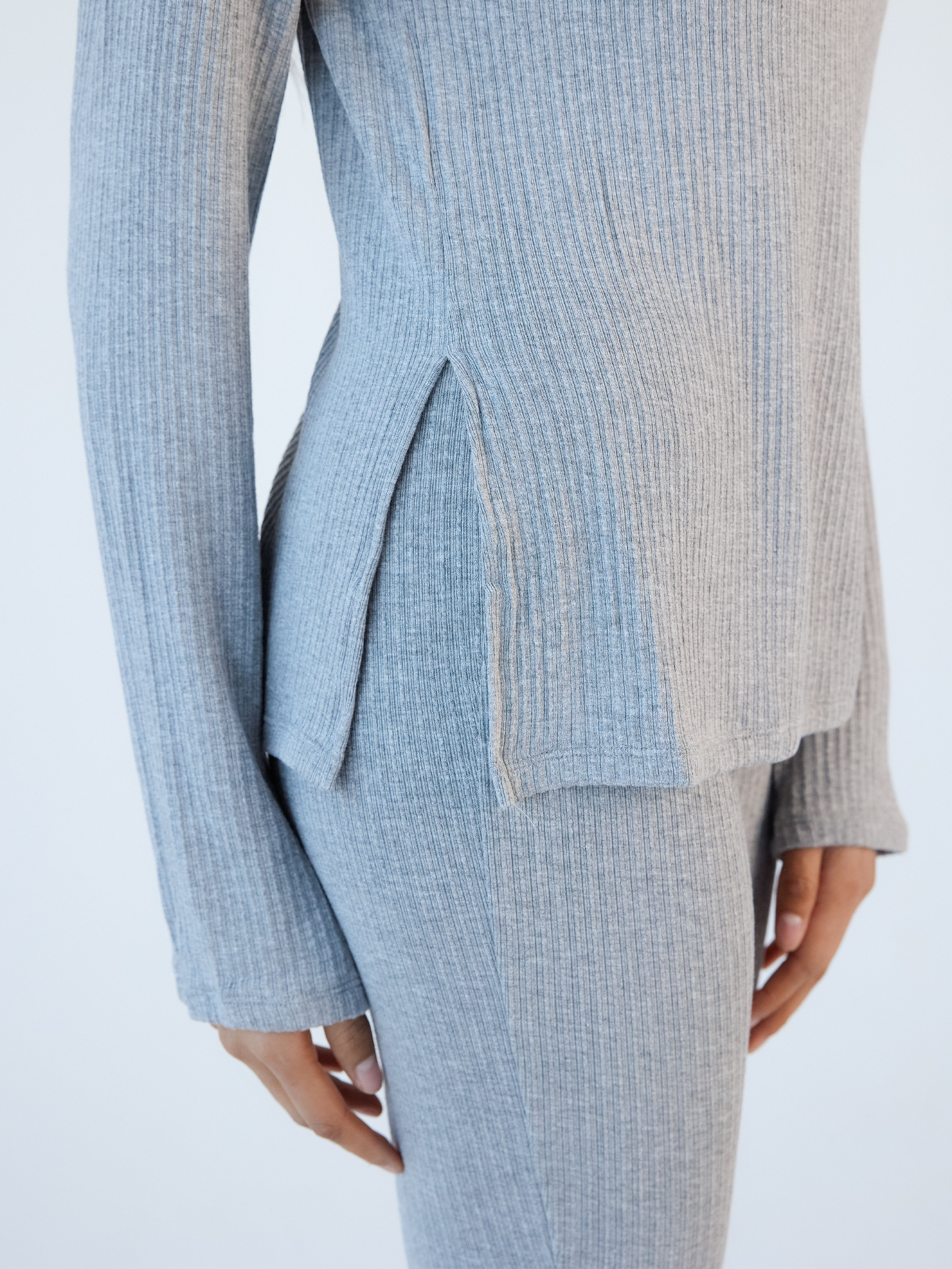 Soft Ribbed Long Sleeve Boat Neck Brami