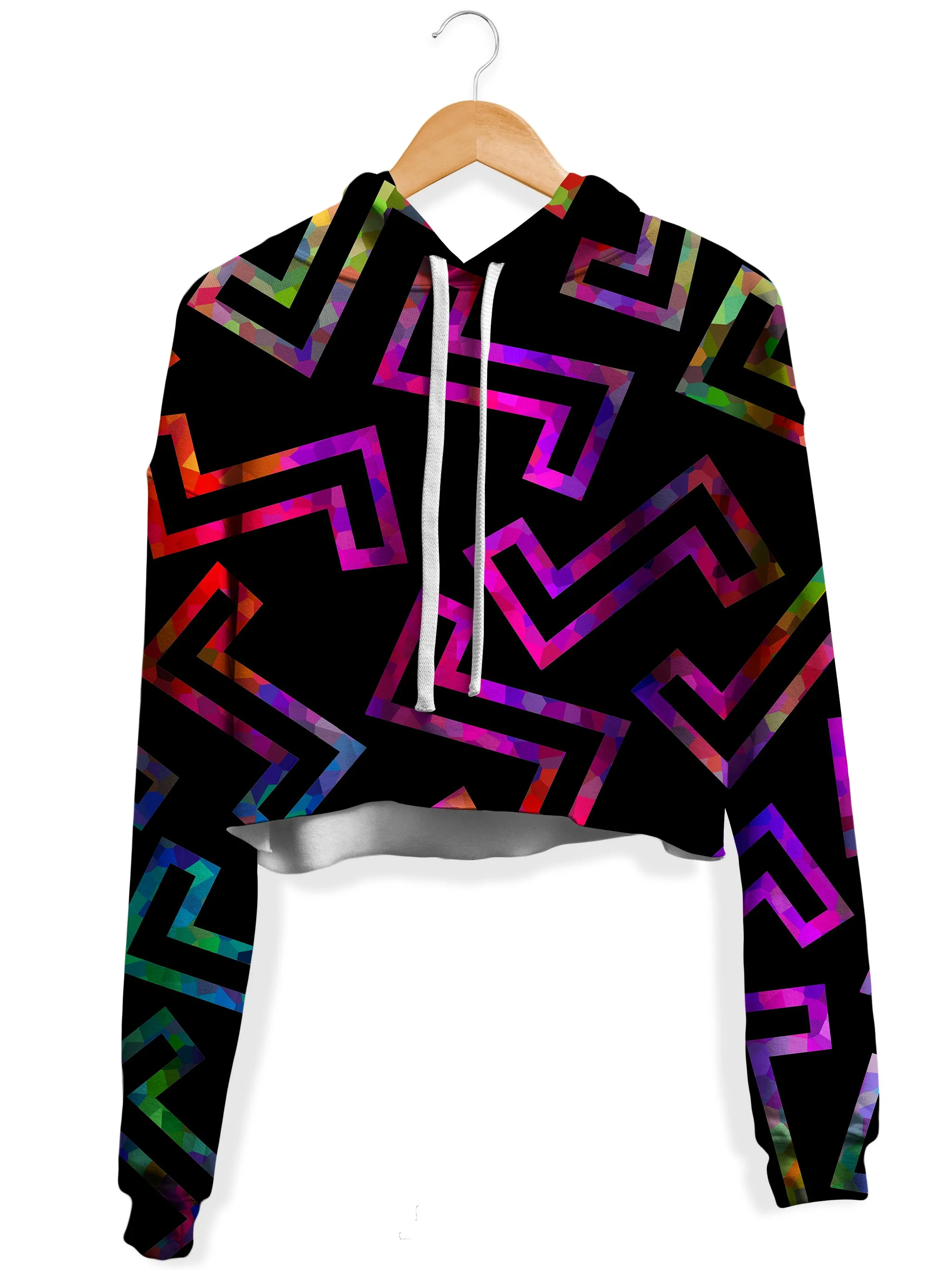 Sparkle Geometric Crop Hoodie and Leggings Combo