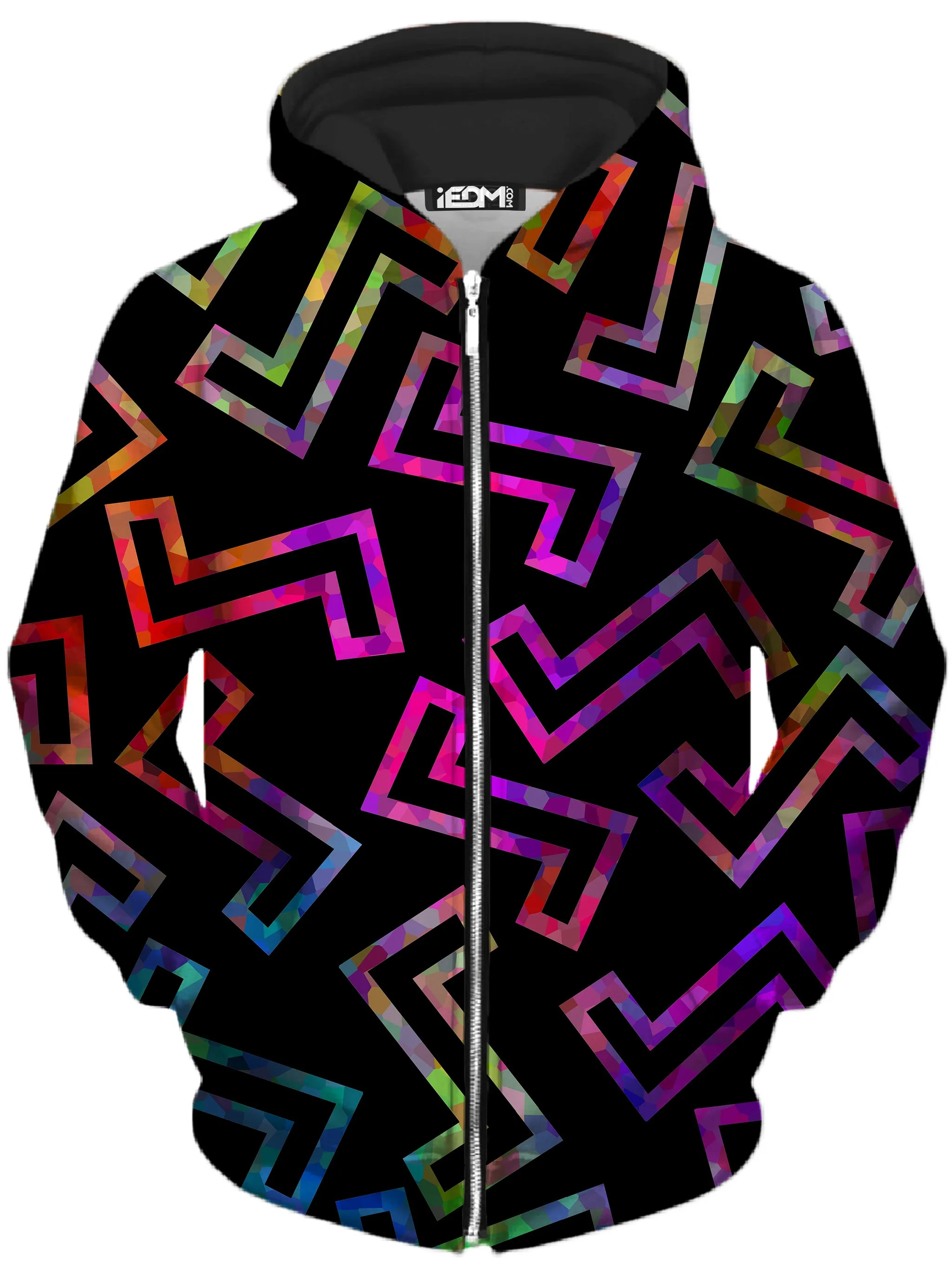 Sparkle Geometric Zip-Up Hoodie and Joggers Combo