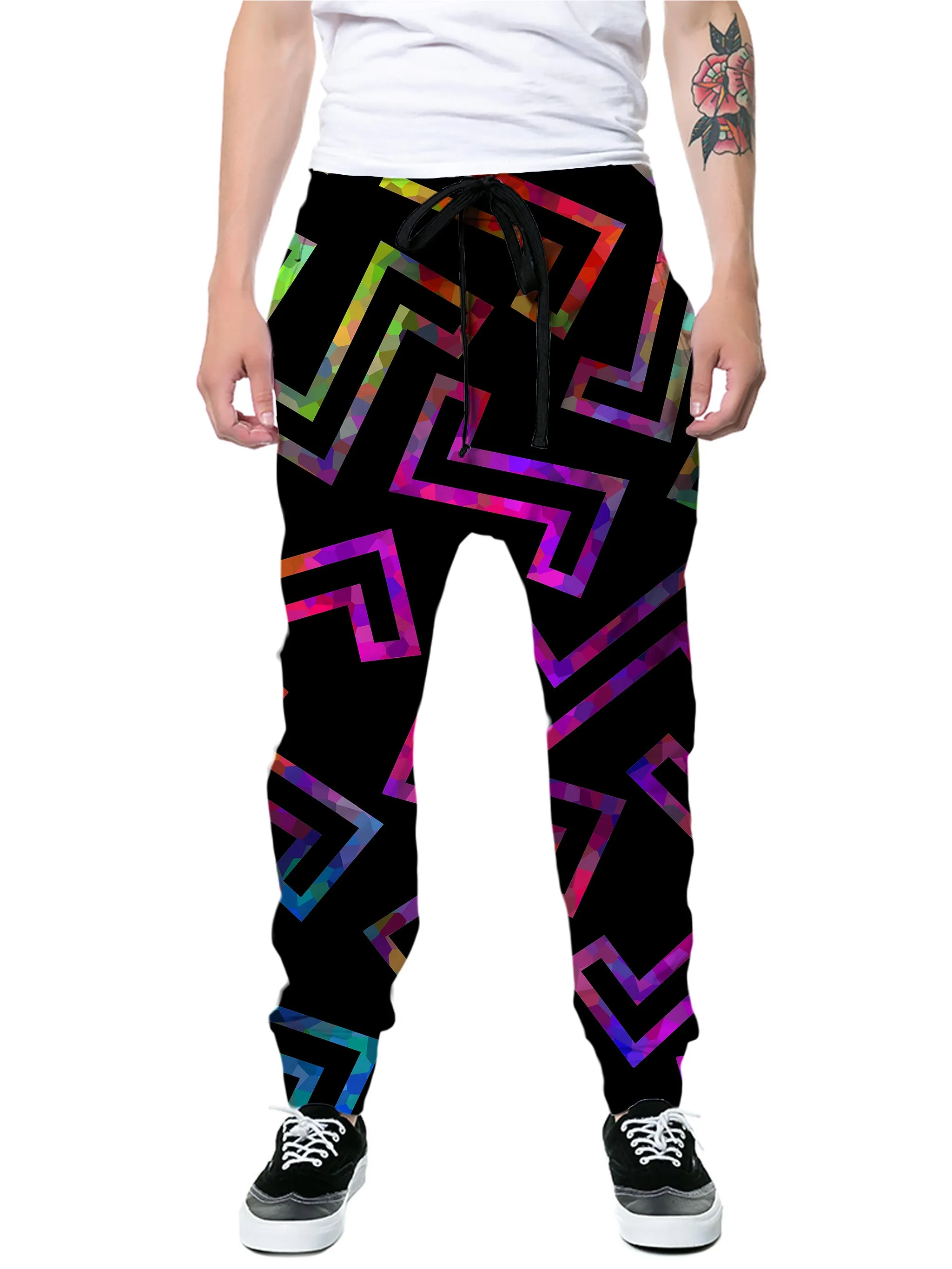 Sparkle Geometric Zip-Up Hoodie and Joggers Combo