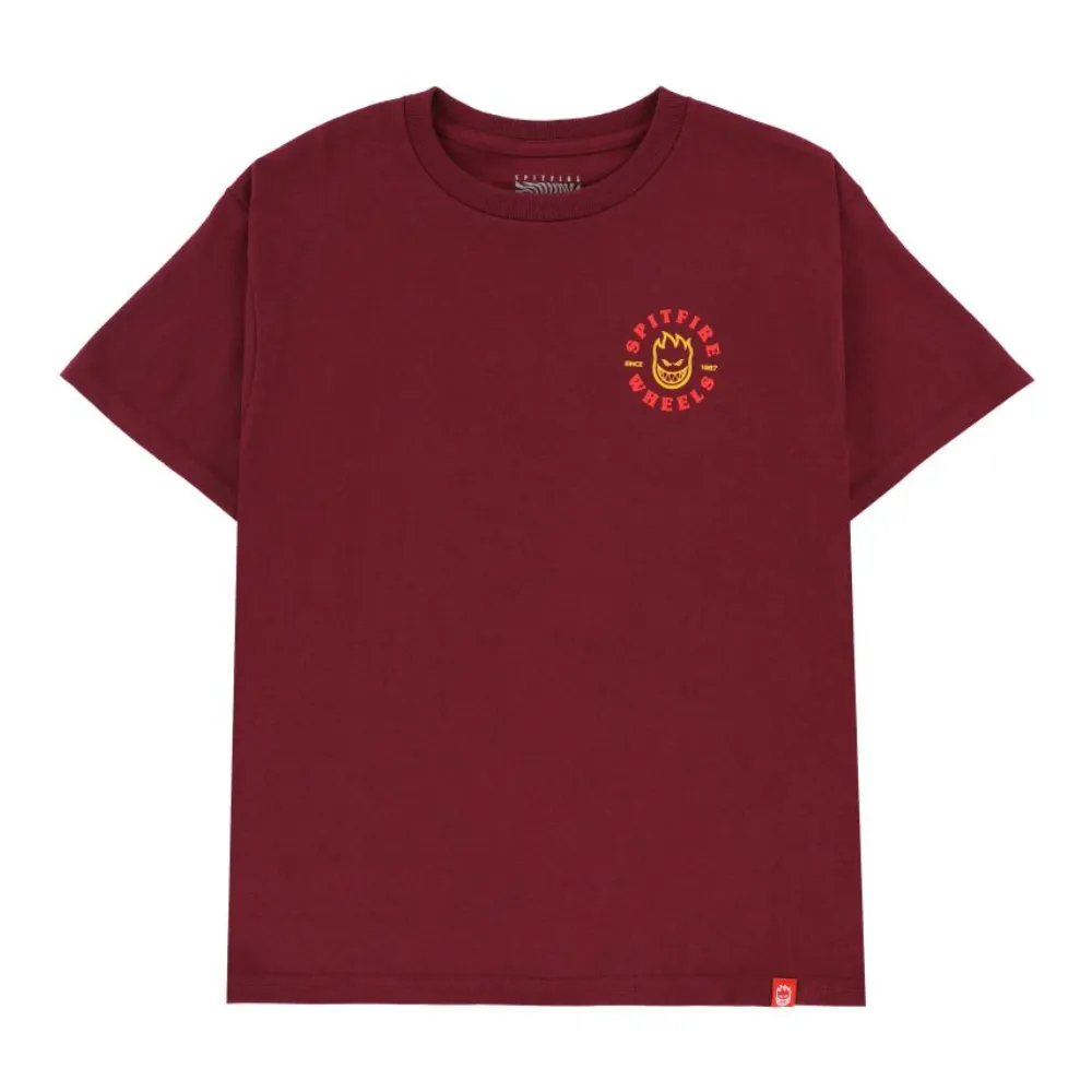 Spitfire Bighead Classic T-Shirt Maroon/Red/Yellow